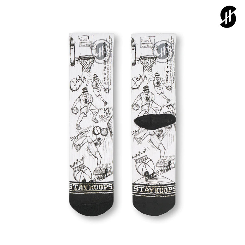 KAOS KAKI BASKET STAY HOOPS Sketching Socks