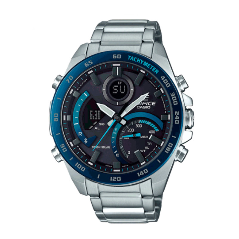 JAM TANGAN  CASIO Edifice Digital Analog Dial Stainless Steel Strap Connected App