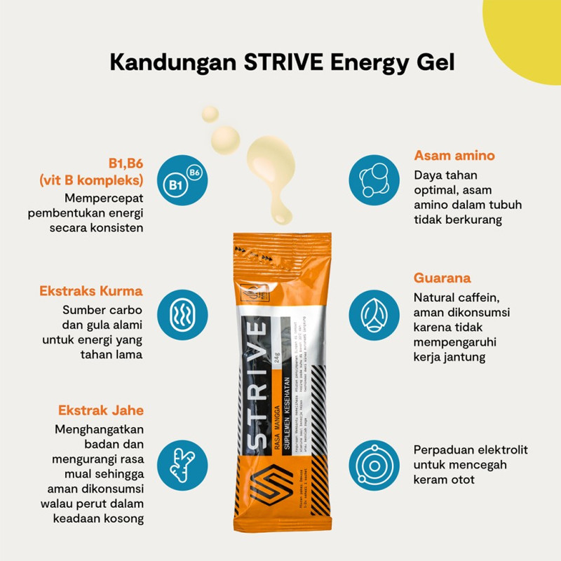 SUPLEMEN LARI STRIVE Energy Gel Mangga 24gr