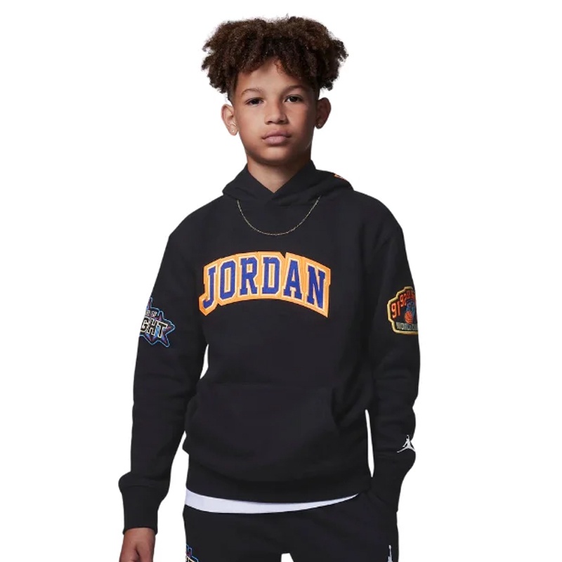 BAJU BASKET AIR JORDAN Grade School Jersey Patch Pullover Hoodie