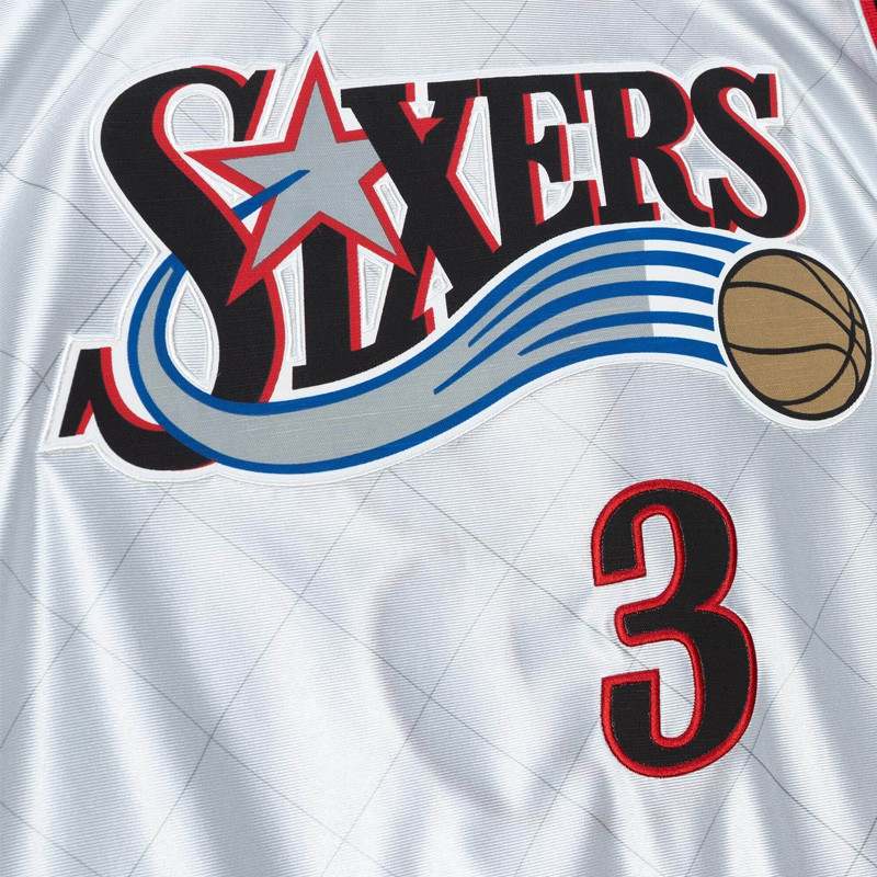 BAJU BASKET MITCHELL N NESS 75th Platinum Swingman Allen Iverson Philadelphia 76ers 2000-01 Jersey