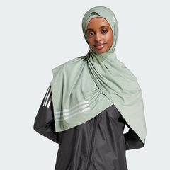 WMNS Own the Run 3-Stripes Hijab Silver Green