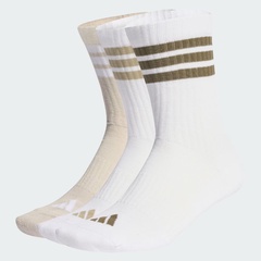 3-STRIPES CUSHIONED SPORTSWEAR CREW SOCKS 3 PAIR PACK White-Beige-Olive Strata